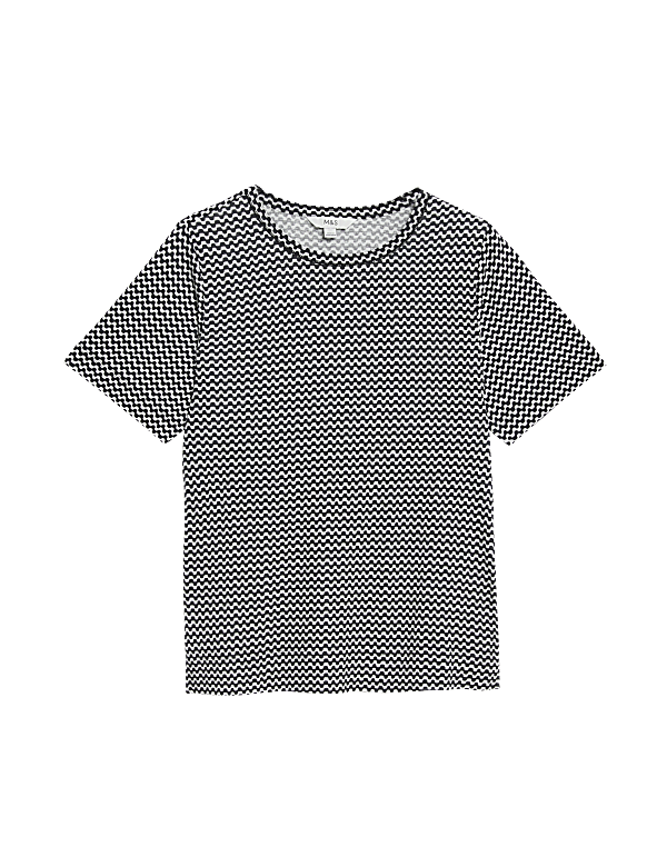 Linen Blend Printed Top
