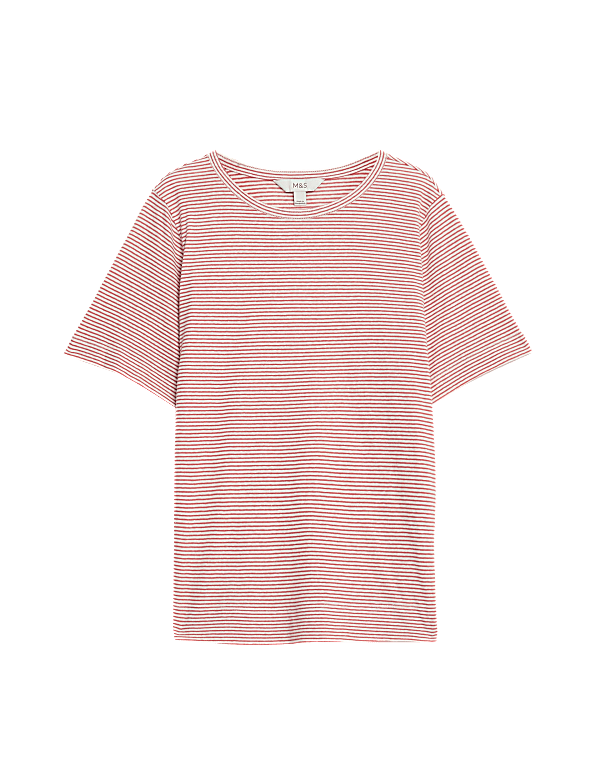 Linen Blend Striped T-Shirt