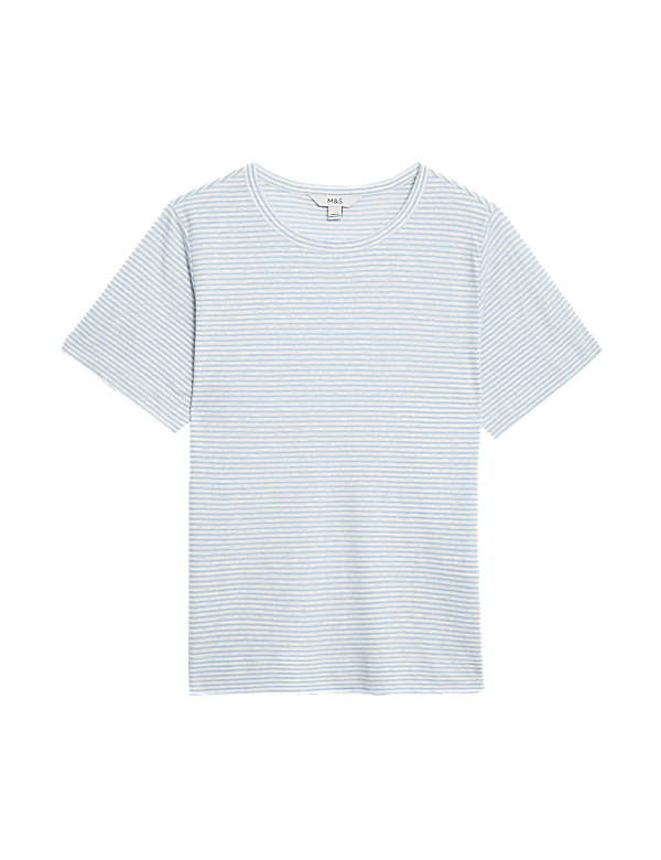 Linen Blend Striped T-Shirt