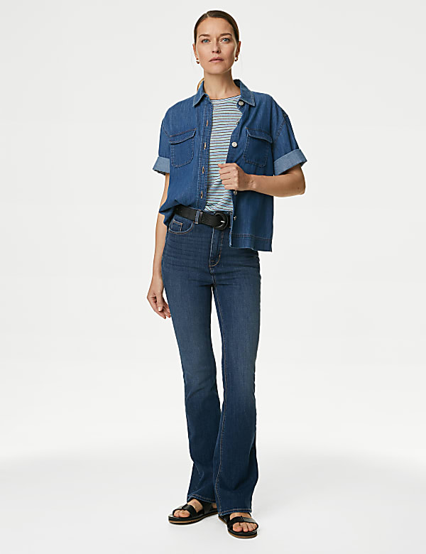 Linen Blend Striped T-Shirt