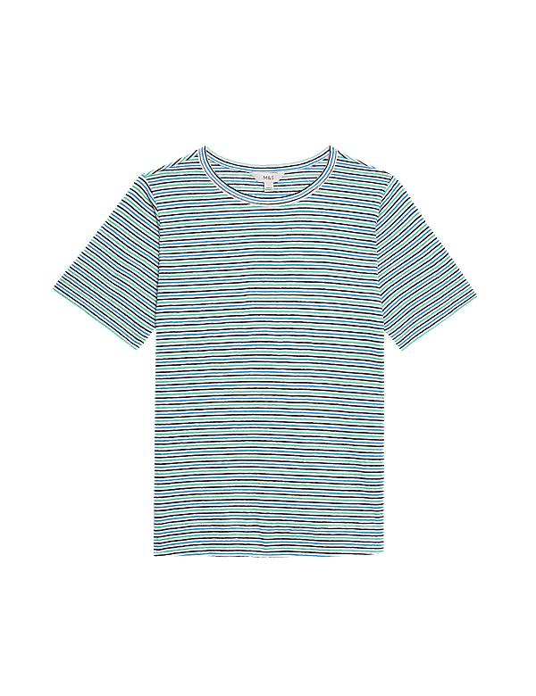Linen Blend Striped T-Shirt