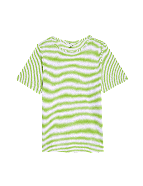 Linen Blend Striped T-Shirt