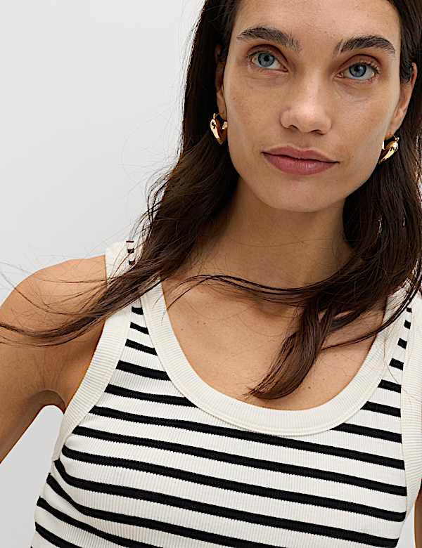 3 Pack Cotton Rich Ribbed Vest Tops - CH