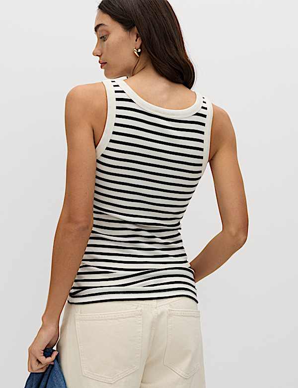 3 Pack Cotton Rich Ribbed Vest Tops - CH