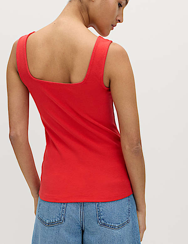 Pack de 3 camisetas de tirantes de algod&oacute;n con escote cuadrado - US