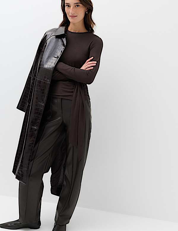 Cosy Tie Front Regular Fit Top - AU