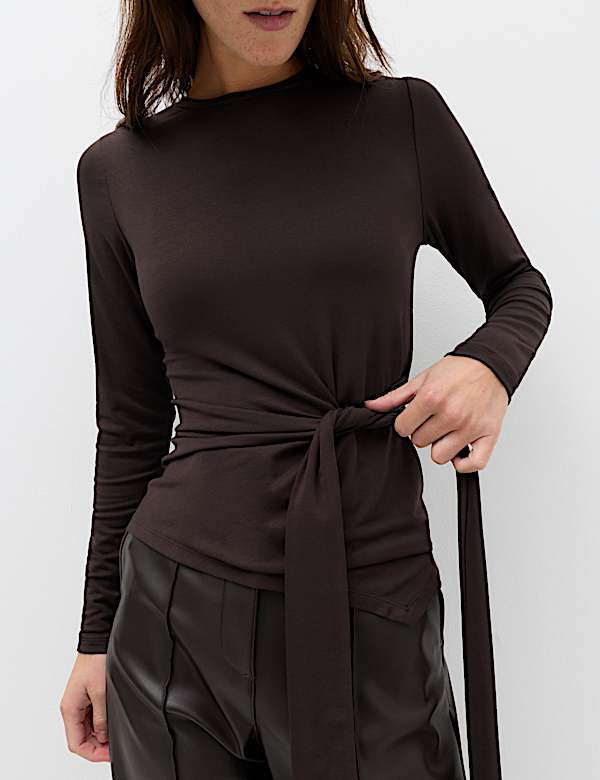 Cosy Tie Front Regular Fit Top - AU