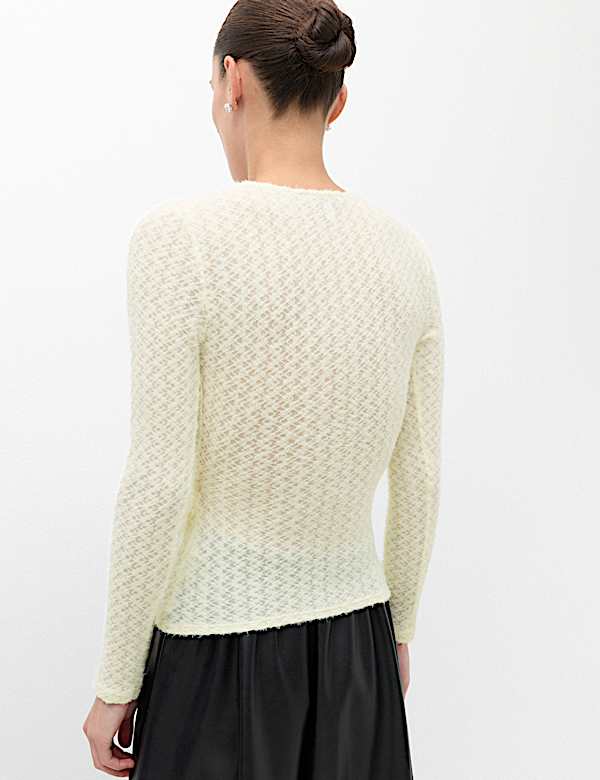 Textured V Neck Cosy Wrap Top - VN