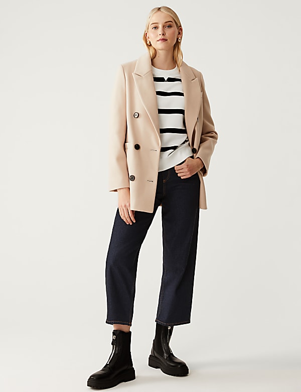 Cotton Rich Striped Crew Neck Sweatshirt