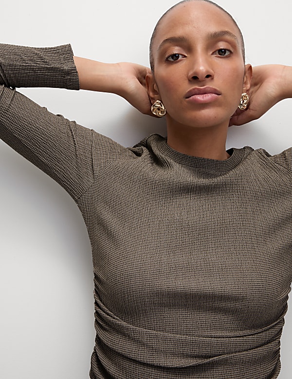 Textured Ruched Top MINK Tops M S CA