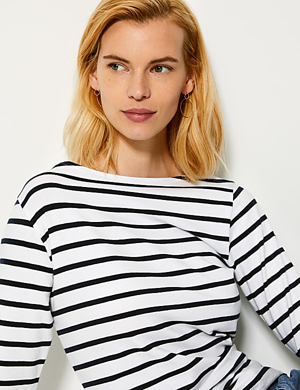 Cotton Rich Striped Fitted T-Shirt