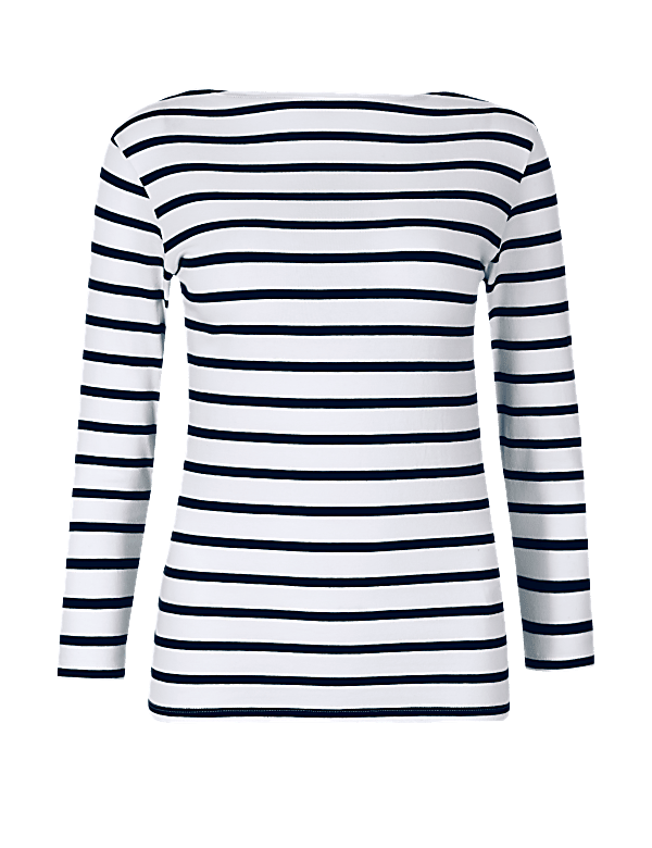 Cotton Rich Striped Fitted T-Shirt