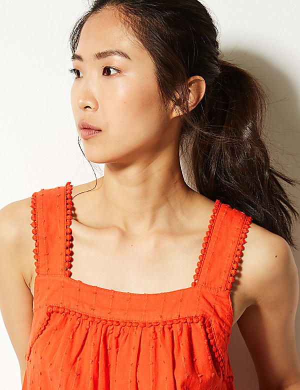 Pure Cotton Textured Camisole Top