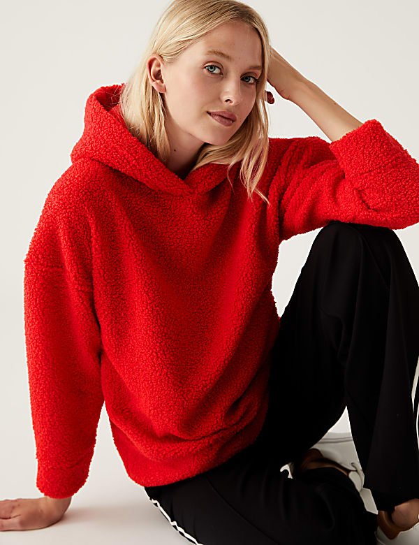 Longline borg hoodie sale