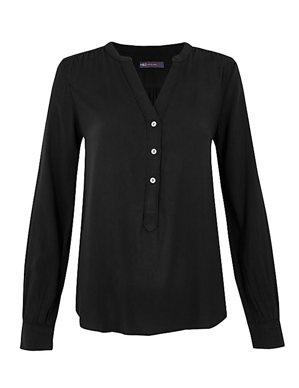 V-Neck Popover Blouse