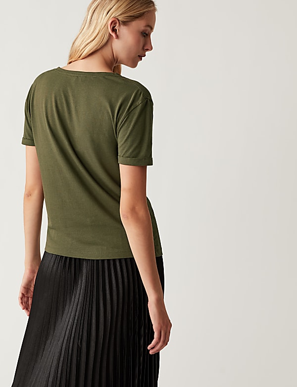 Cotton Modal Blend Embellished T-Shirt
