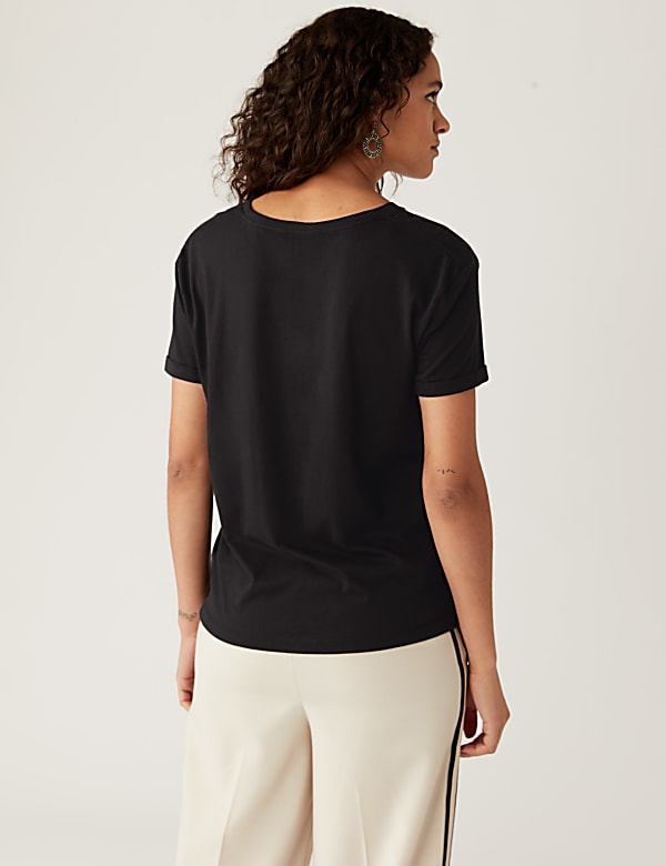 Cotton Modal Blend Embellished T-Shirt