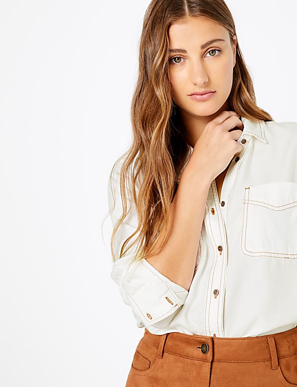 Tencel ™ Button Detailed Pocket Shirt