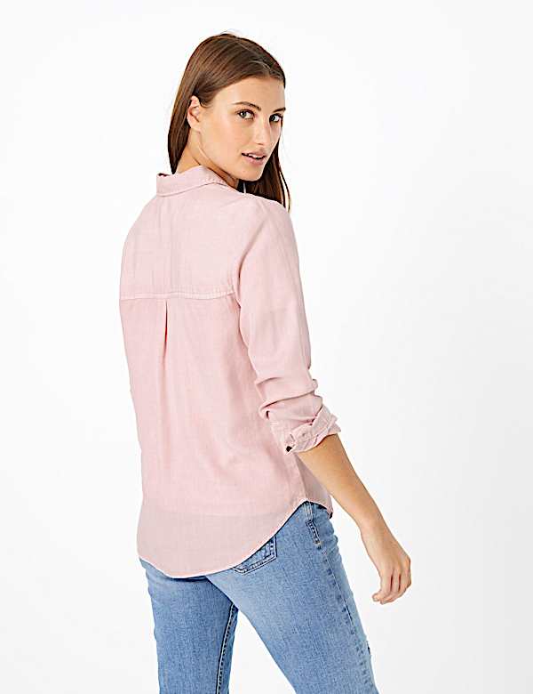 Tencel &trade; Button Detailed Pocket Shirt