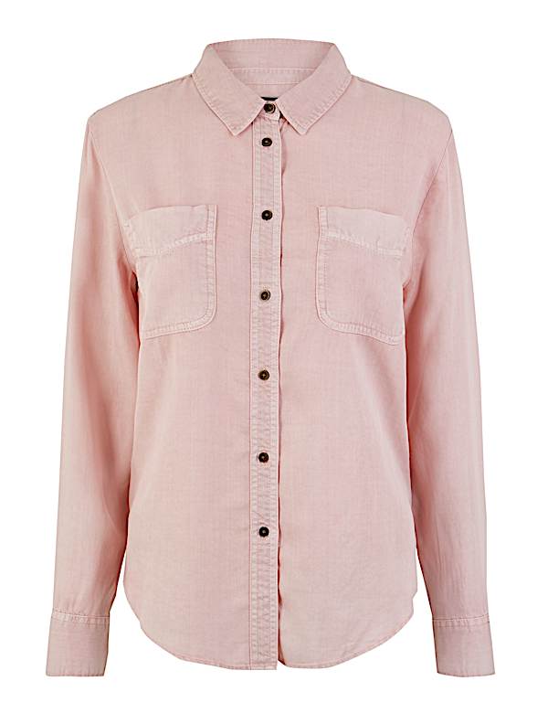 Tencel &trade; Button Detailed Pocket Shirt
