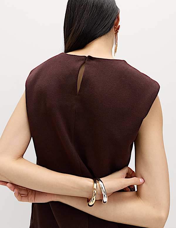 חולצה מפנקת מתערובת כותנה עם צווארון עגול - IL