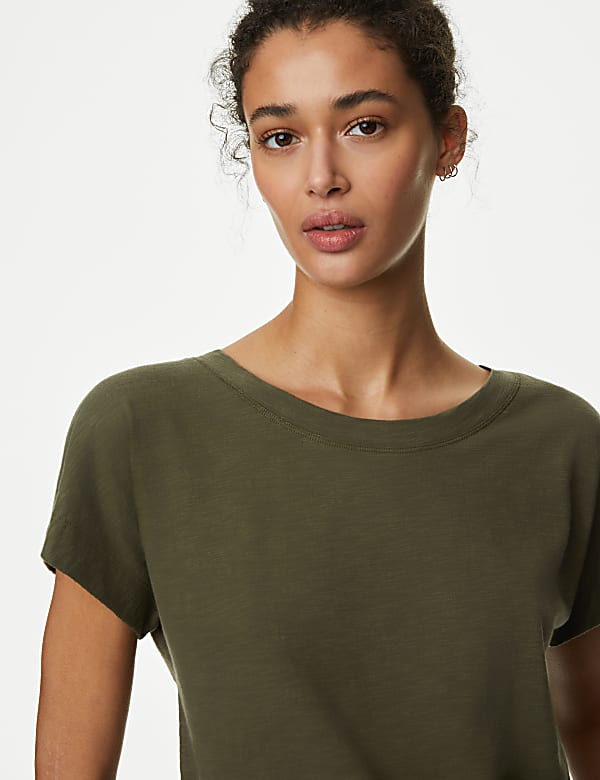 Pure Cotton Everyday Fit Slash Neck T-shirt