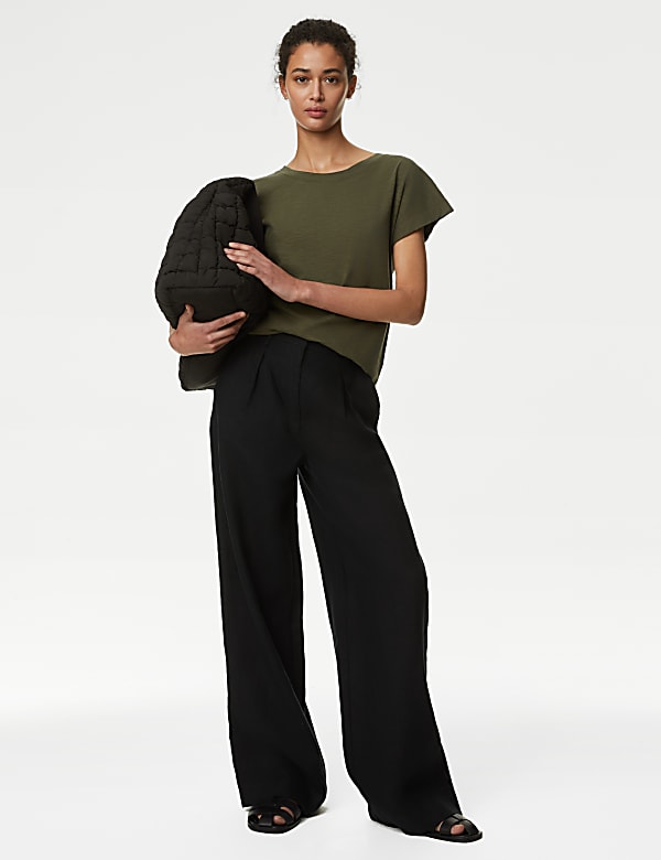 Pure Cotton Everyday Fit Slash Neck T-shirt