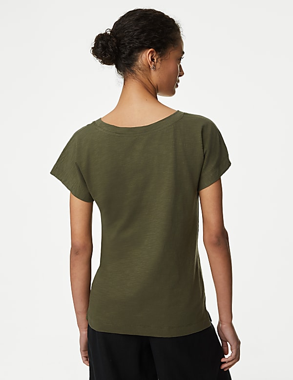 Pure Cotton Everyday Fit Slash Neck T-shirt