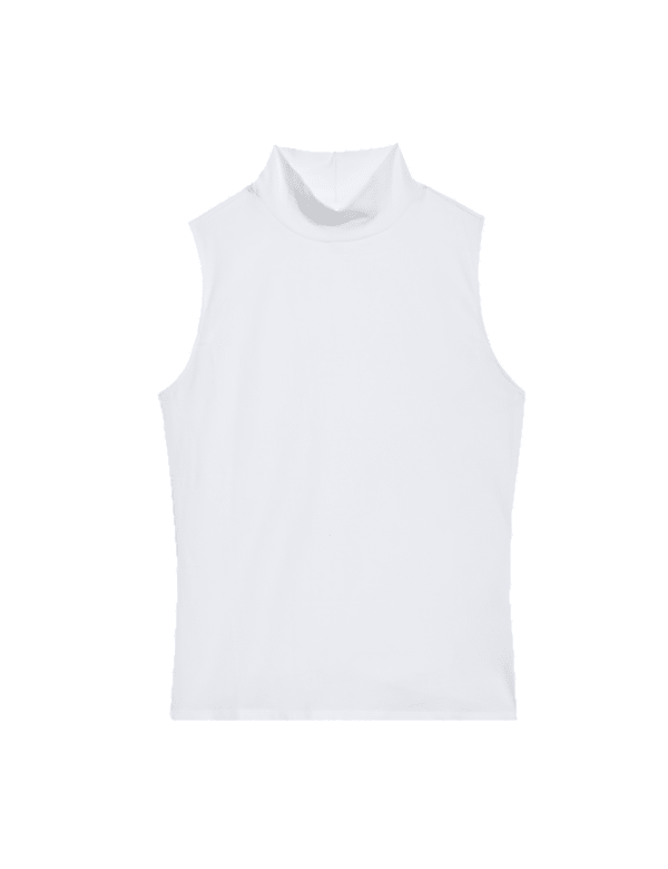 Cotton Rich Funnel Neck Vest Top
