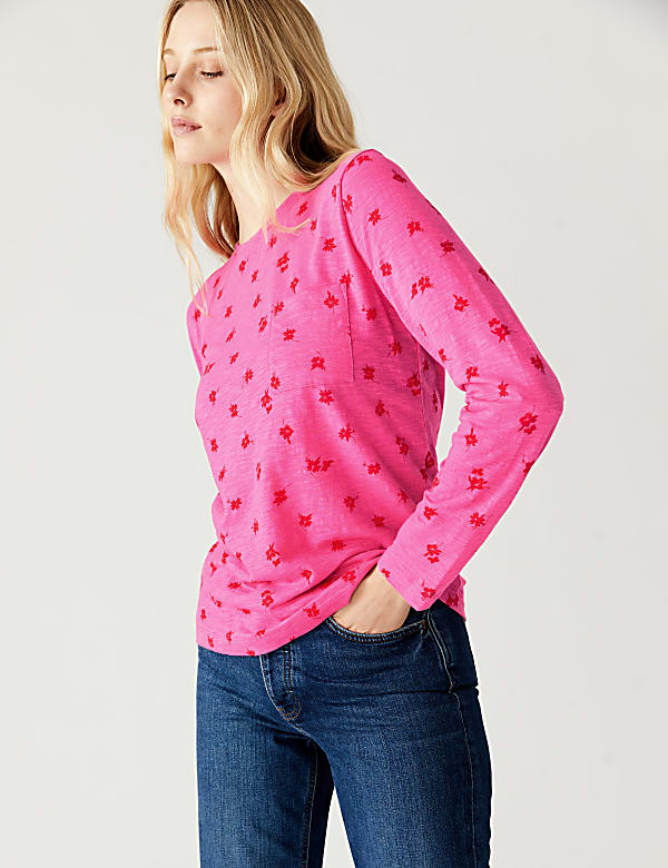 Pure Cotton Printed Crew Neck T-Shirt