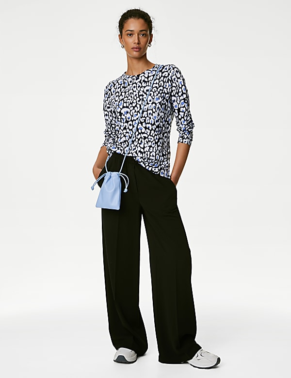 Pure Cotton Printed Crew Neck T-Shirt - AT