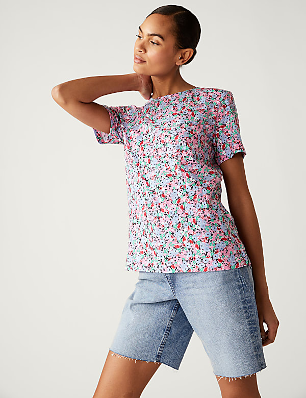 Pure Cotton Printed Pocket T-Shirt
