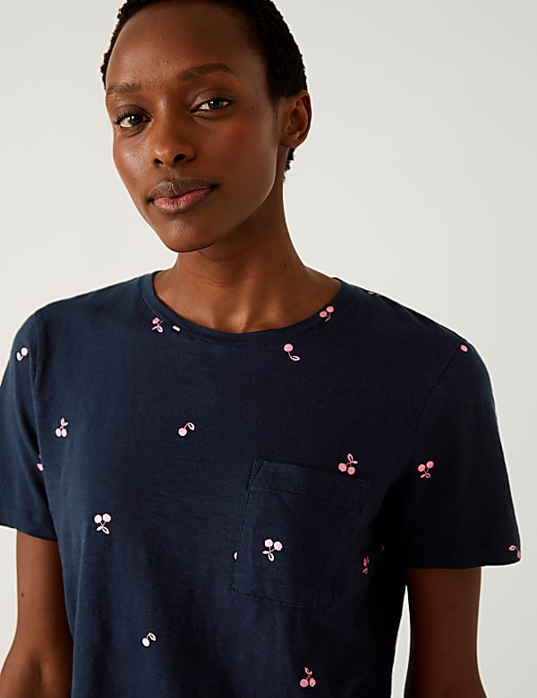 Pure Cotton Printed Pocket T-Shirt