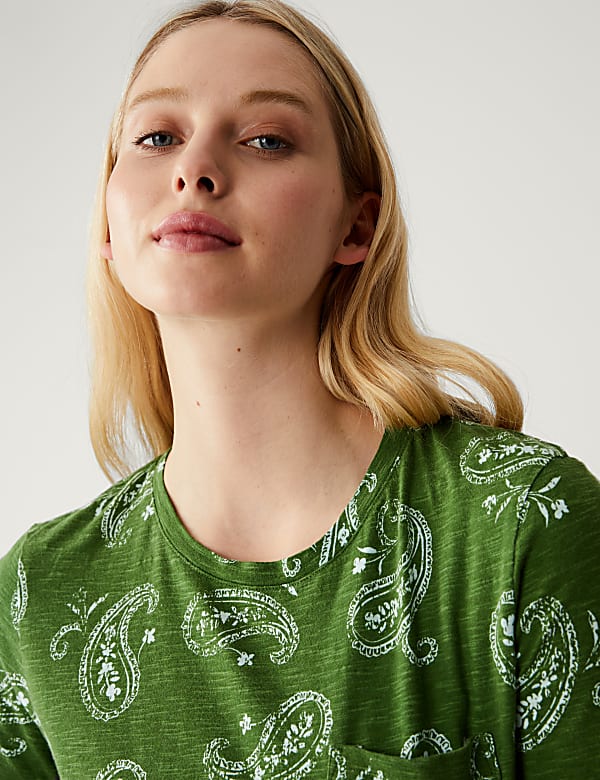 Pure Cotton Printed Pocket T-Shirt