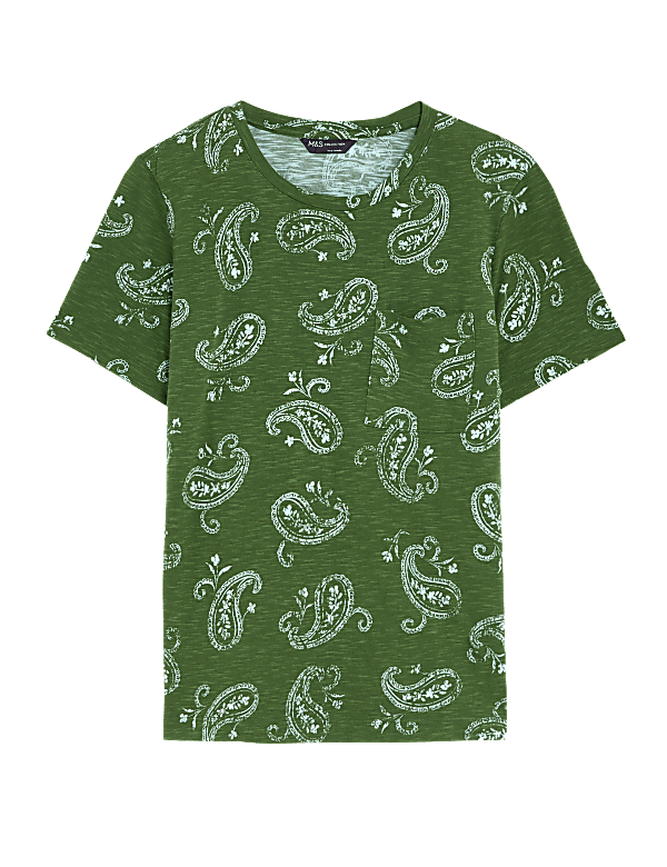 Pure Cotton Printed Pocket T-Shirt