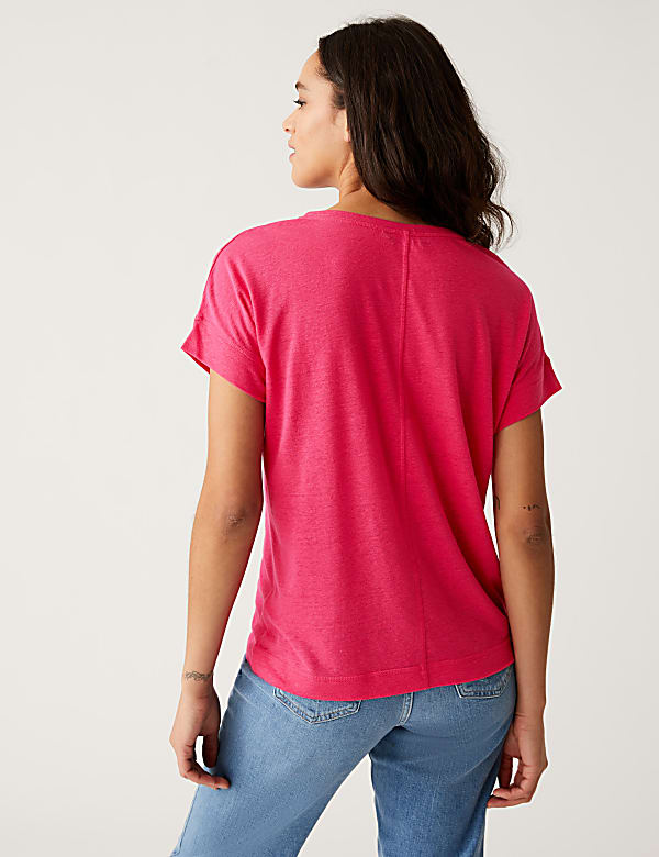 Linen Rich V-Neck T-Shirt