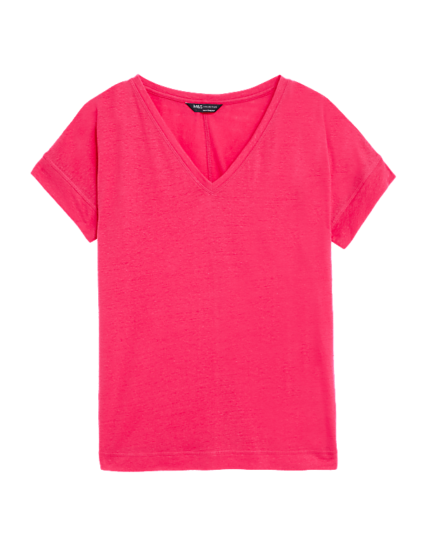 Linen Rich V-Neck T-Shirt