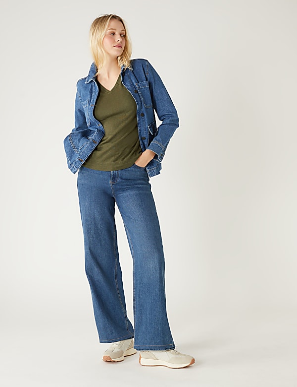Linen Rich V-Neck T-Shirt