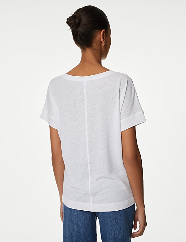 Linen Rich V-Neck T-Shirt