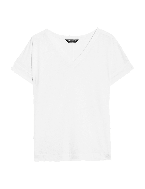 Linen Rich V-Neck T-Shirt