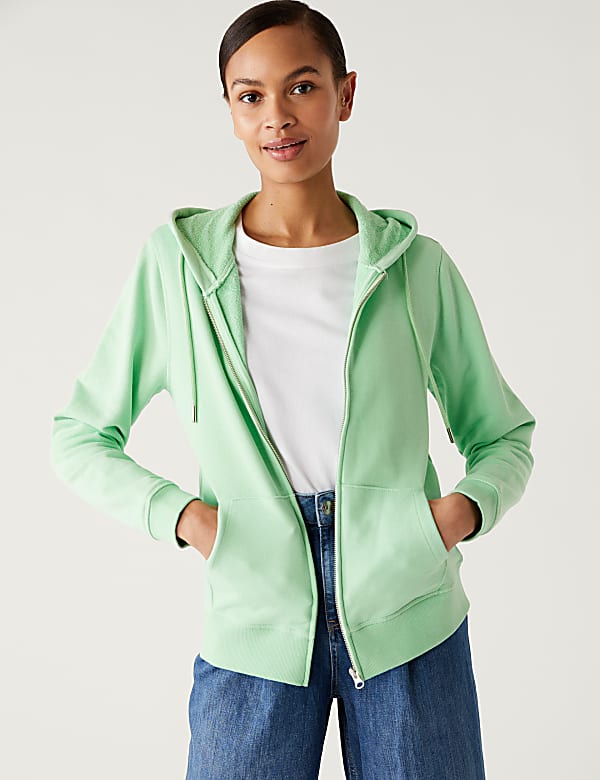 Pure Cotton Zip Up Hoodie
