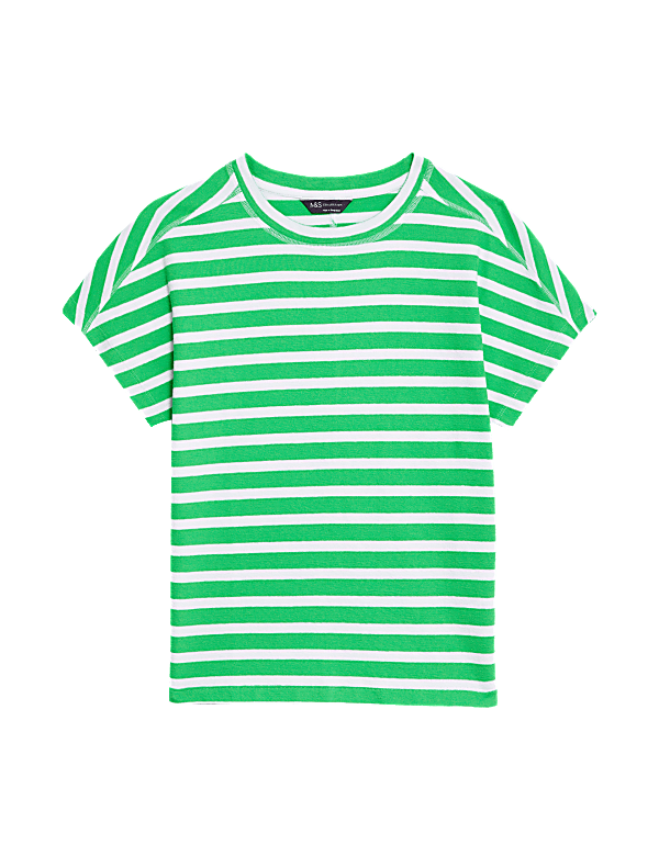 Pure Cotton Striped Textured Top