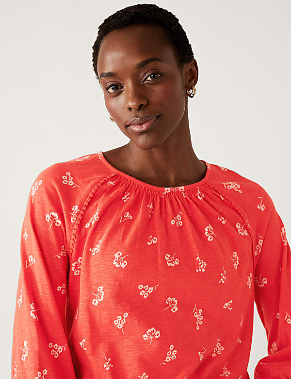 Pure Cotton Printed Round Neck Top