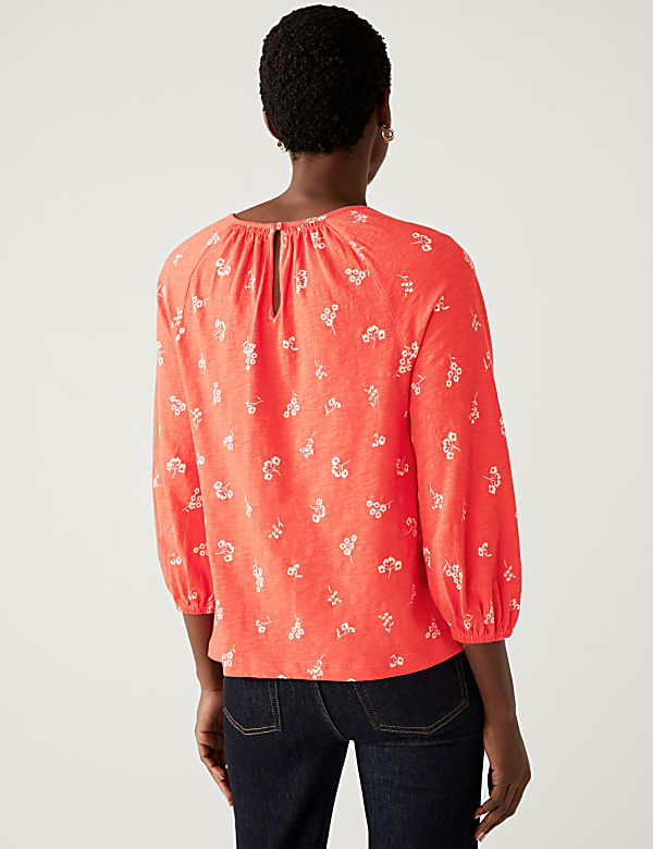 Pure Cotton Printed Round Neck Top