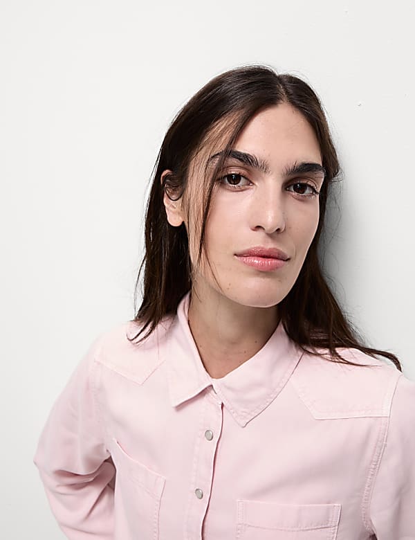 Lyocell Tea Dyed Collared Shirt