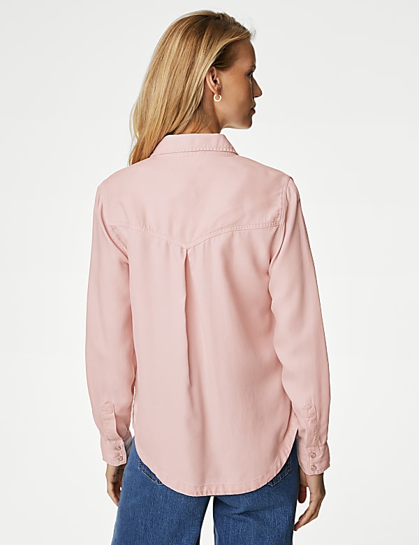 Lyocell Tea Dyed Collared Shirt