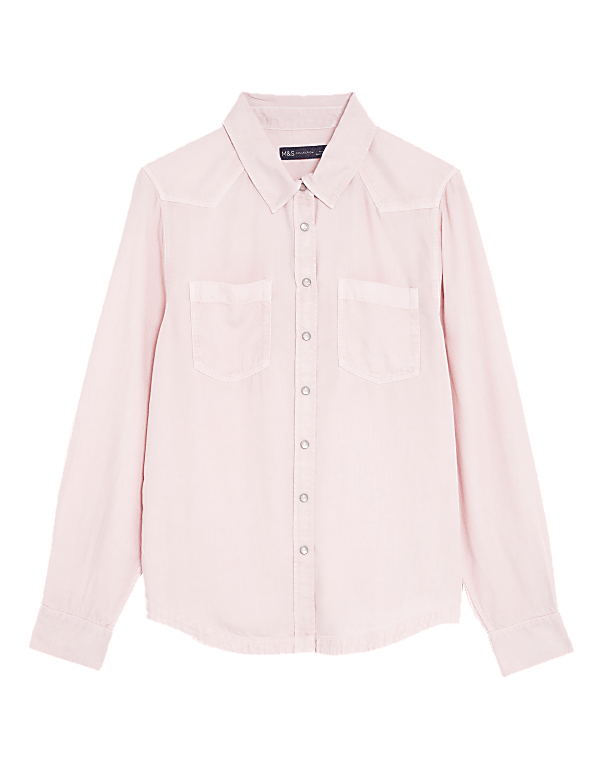Lyocell Tea Dyed Collared Shirt