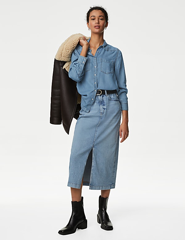 Lyocell Tea Dyed Collared Shirt