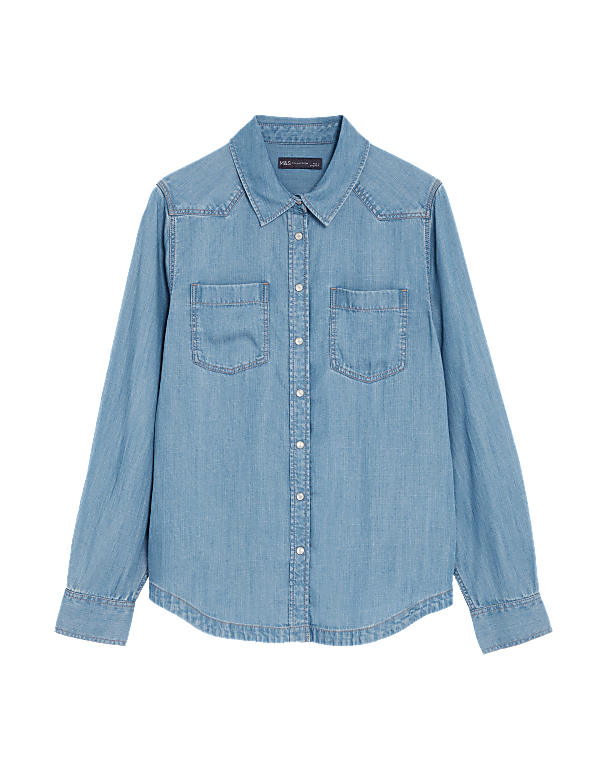 Lyocell Tea Dyed Collared Shirt