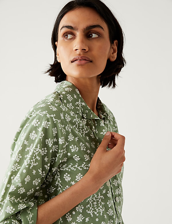 Pure Cotton Printed Collared Shirt